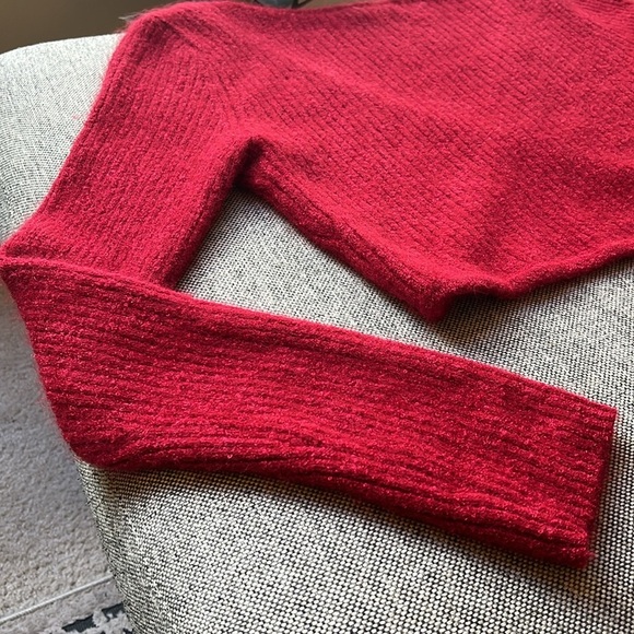 Y2K Vintage Fuzzy Cardigan with super soft red fabric, Circa 2007 - Picture 10 of 17